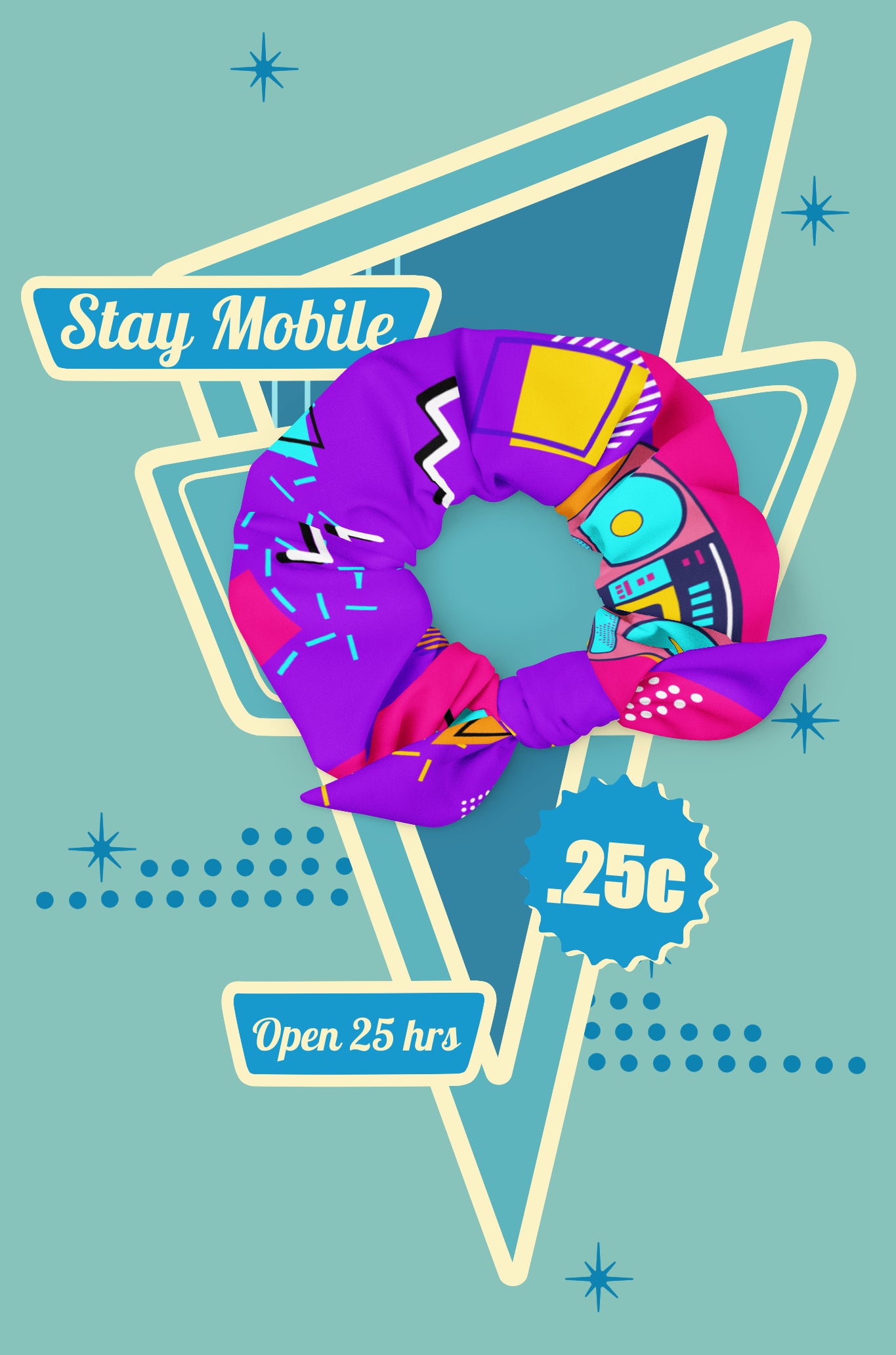 80s Radio Scrunchie